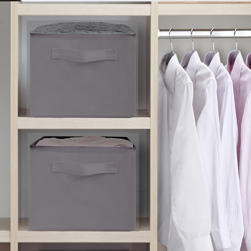 Panier de rangement pliable à cadre métallique stable pour étagères x4 - 4