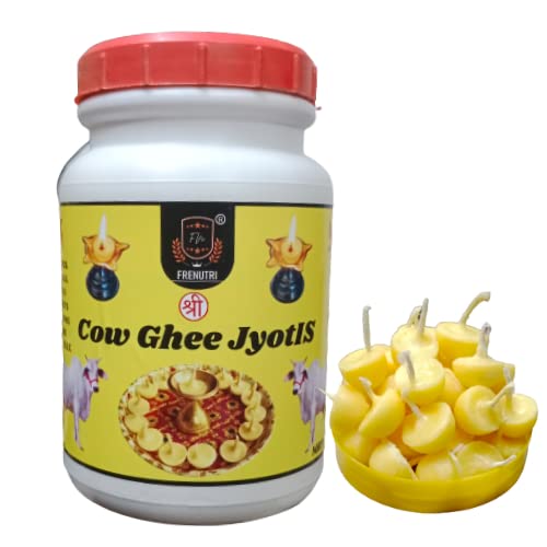FRENUTRI Cow Ghee Diya Batti for Puja, 30 min Burning Time | 100 Pieces (Pack of 1) | Wax Free Vegan Ghee Wicks | Jyot for Pooja Aarti | Diwali Festivals & Other Religious Rituals (100 Pecs)-image-27