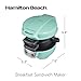 Hamilton Beach Breakfast Sandwich Maker with Egg Cooker Ring, Customize Ingredients, Perfect for English Muffins, Croissants, Mini Waffles, Perfect White Elephant Gifts, Mint (25482)