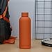 All in Denim 17 oz. Orange Rubber Coated Soft Touch Water Thermos Vacuum Flask Bottle