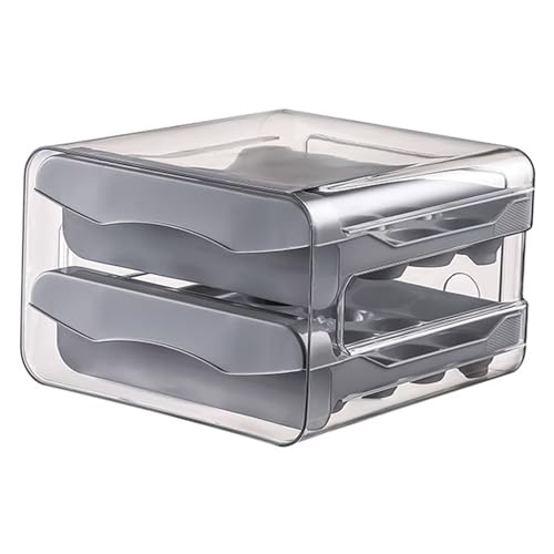 Contenitore per uova con 32 griglie per frigorifero, scatola portauova, portauova, portauova per frigorifero, organizer per cestini per uova, casetta per uova, portauova Skelter per uova Grigio