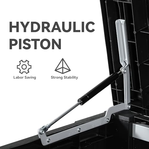 image for YITAHOME 120 Gallon Large Deck Box, Resin Outdoor Storage Box for Outd