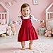 Imagen de Asmea Ropa Bebe Niña Conjunto Bebe Niña Manga Larga San Valentin Body con Volantes + Falda con Tirantes San Valentin Regalo Bebé Recien Nacido Niñas Invierno Ropa Navidad Bebé Niñas 12-18 Meses