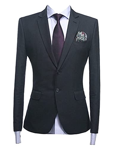 Blazer Homme Deux Boutons de Bureau Veste Formelle de Travail
