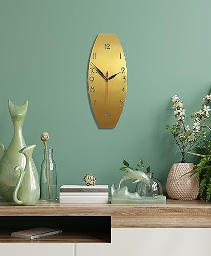 Colorfull Worlds Minimalist 3D Wall Clock: A Unique Vertical Home Decor Piece | Modern Metal Clocks for Stylish Interiors | Perfect for Enhancing Your Living Room | Gold