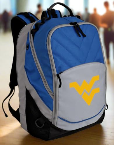 Image of Broad Bay West Virginia University Backpack | Official WVU Mountaineers Logo, Padded Laptop Computer Section, Premium 600D Nylon Fabric