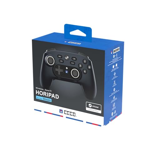 HORIPAD sans fil pour Steam (Midnight Black) - Manette Pro conçue pour Steam