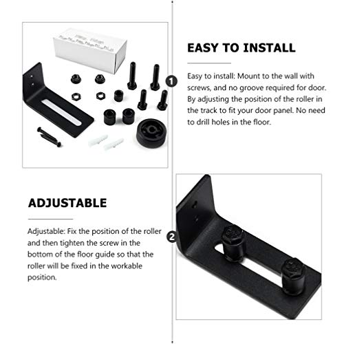 DOITOOL 2Pcs Deslizante Porta Do Celeiro Piso Guia Pesados Flush Porta Do Celeiro Fundo Wall Mount F