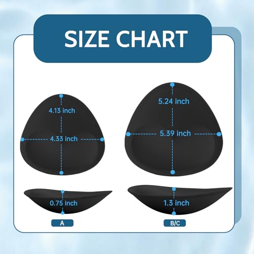 Image of Nimiah Waterproof Bathing Suit Inserts, Push up Padding for Swimsuit Tops | 3 Pairs Removable Comfy Lightweight Bra Pads Inserts for Bikini, Sewn Edges Durable Sport Bra Replacement Cups Fits A, B /C