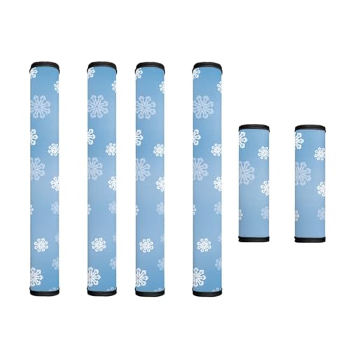 Image of 6 PCS Fridge Door Handle Covers Washable Keep Kitchen Appliance Handles Clean Anti-Stain Anti-Static Door Cloth Protector for Oven Kitchen Cabinet Dish Washer, Snowflake Blue