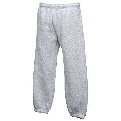 Pantalones deportivos para el colegio Fruit of the Loom niños gris jaspeado 9-11 años