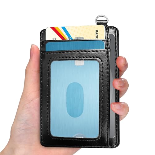 Slim RFID Blocking Card Holder Wallet with Wrist Strap - Minimalist Front Pocket Wallet, Luminous Mushroom Design, PU Leathe, for Men & Women, Ideal for Travel & Gifts2