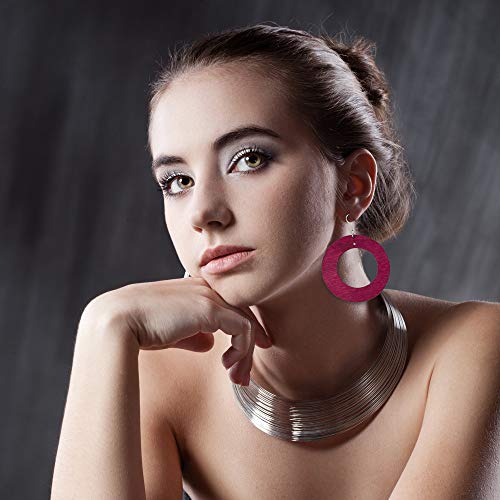 Sntieecr 8 Pairs Wood Earrings Natural Wooden Teardrop Earrings Lightweight Dangle Earrings Geometric Wood Drop Earrings For Women #TOP2