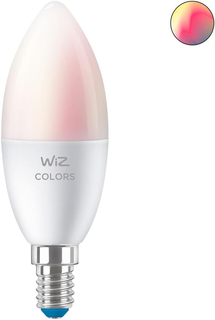 WiZ Ampoule LED Connectée, Couleur, Ampoule E14 Flamme, équivalent 40W, avec détecteur de mouvement, Connexion Wi-Fi, Contrôle possible par la Voix, App, Alexa, Google Assistant et Apple HomeKit