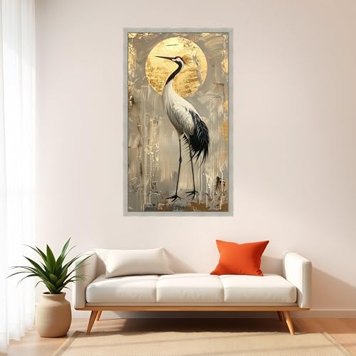 Décoration d'oiseau de la nature grue tableau moderne 30x50 - 4