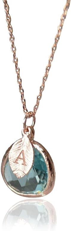 Susabella Aquamarine Necklace, March Birthstone Jewelry, Gold or Silver, Gift for Her, Birthday Present