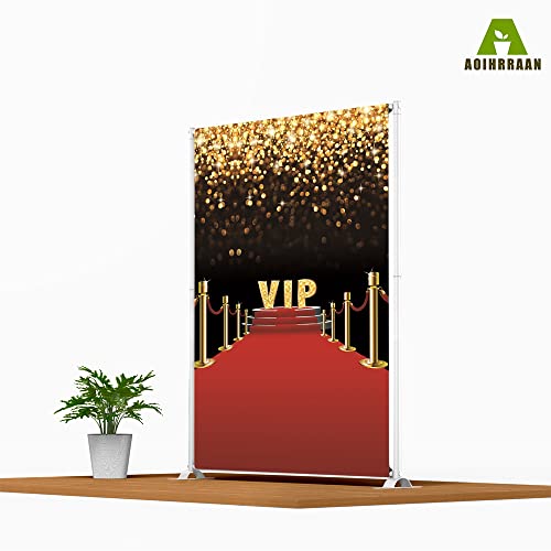 Aoihrraan 5x7ft VIP Red Carpet Backdrop Golden Shiny Spots Celebrity Walk T-Stage Photography Background Award Ceremony Concert Carnival Prom Party Banner Graduation Portrait Photo Studio Props - Image 4