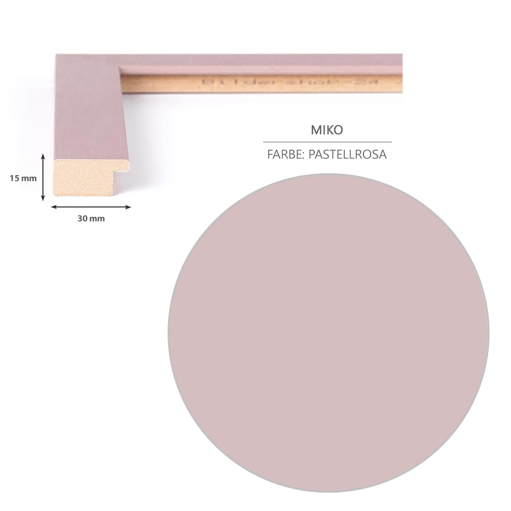 Haak Bilderrahmen modern stabil Miko Pastellrosa Pastell Rosa 80 X 121 cm Rahmen für Bilder Urkunden Poster Puzzle Pastell Farben