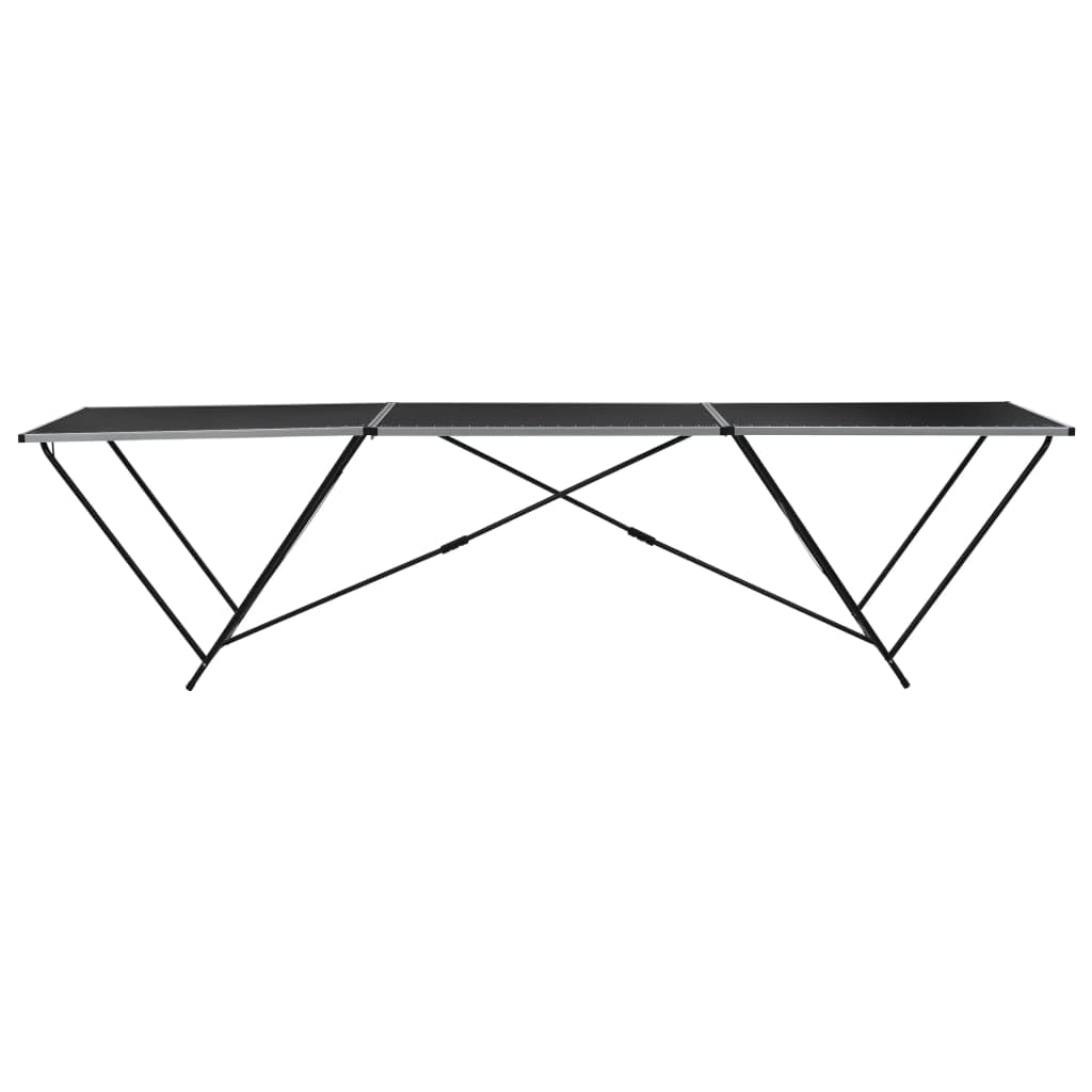 Table à tapisser pliable 300 x 60 cm, table multifonction avec marquage de règle, table de camping stable en MDF et aluminium pour travaux manuels, travaux de tapisserie, jardin