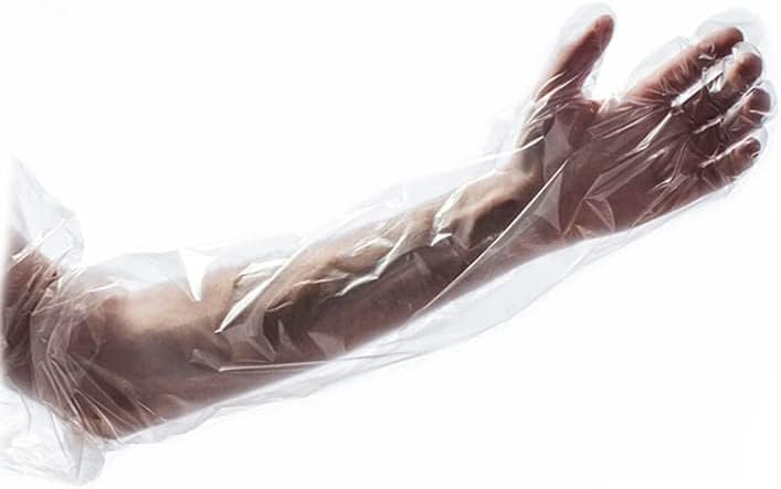Veterinary Insemination Rectal Long 100 Pcs Gloves 32 Inch Full Arm Disposable Plastic Full Arm