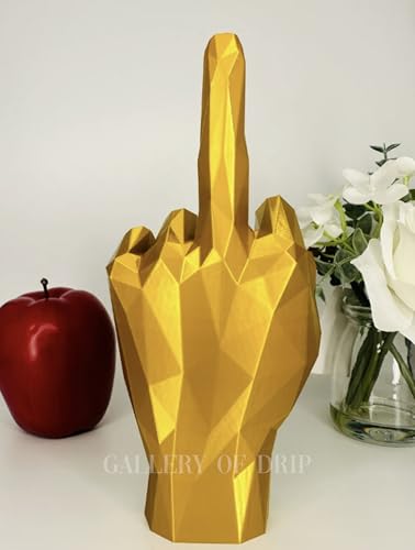 Estatua de dedo medio 20.6 cm color dorado miniatura 2
