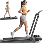 Walking Pad Treadmill with Incline, 2 in 1 Foldable Treadmills for Home Small Office, 300lbs Portable Compact Under Desk Treadmill with App, Remote Control and LED Display