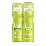 Ban Invisible Roll-on Antiperspirant Deodorant for Women and Men, 24-hour Underarm Odor & Sweat Protection, Unscented, 3.5 Oz, Pack of 2