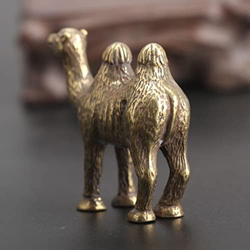 Mini cobre hecho a mano Mini latón puro retro animal camello estatua decoración de escritorio adornos escultura de bolsillo de cobre juguete de mano