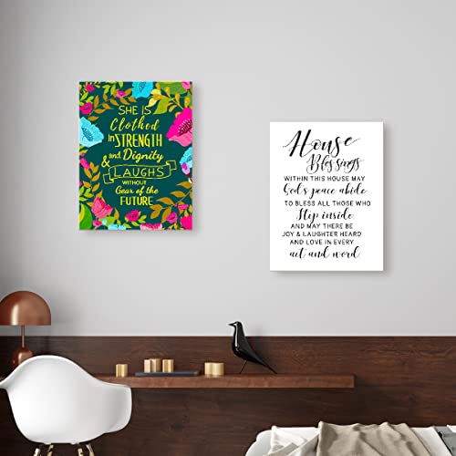 Listngbo House Blessing Canvas Wall Art,Inspirational Family House Quotes Canvas Painting Wall Decor For Home Farmhouse Bedroom #TOP4