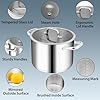 Rorence Stainless Steel Stock Pot, Tri-Ply Base Large Pot Induction Cooking Pot with Lid for All Stoves, Oven & Dishwasher Safe, 8-Quart #3