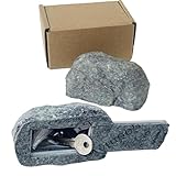 Spare Key Hider Rock - Real-Looking Stone to Hide Keys Outside, for Outdoor Garden or Yard (Gray)