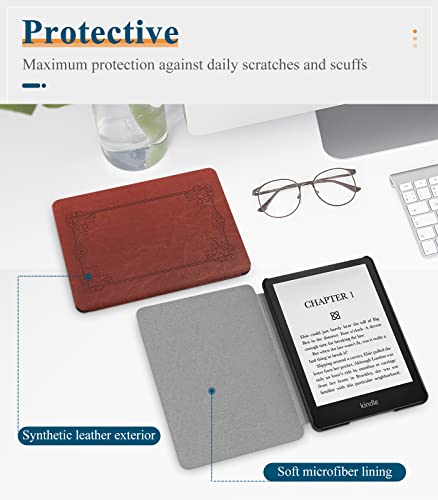 Dadanism Case Fits Amazon 6.8" Kindle Paperwhite(11Th Generation 2021 Release), Casing Shell Cover With Auto Wake/Sleep For Kindle Paperwhite Signature Edition And E-Reader Protector, Vintage Style #TOP3
