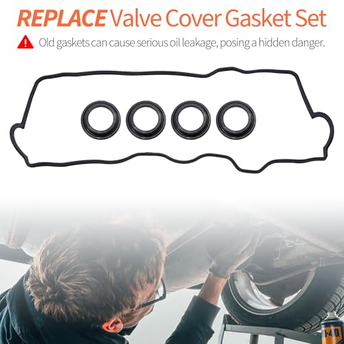 Image of HiSport Valve Cover Gasket - Compatible with Toyota 1987-1991 Camry 1992-2001 Camry 1987-1989 Celica 1990-1999 Celica 1991-1995 MR2 1996-2000 RAV4 1999-2001 Solara 2.0L 2.2L - Replace VS50304R1