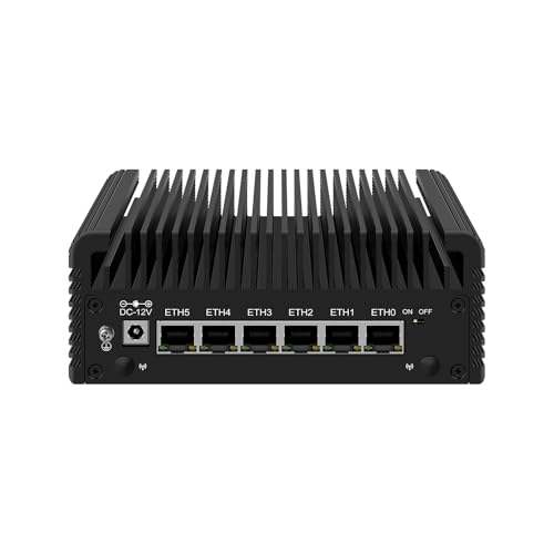 HUNSN Micro Firewall Appliance, Mini PC, PFSense, Mikrotik, OPNsense, VPN, Router PC, Twin Lake 13th Gen N150, RJ46, 6 x 2.5GbE 