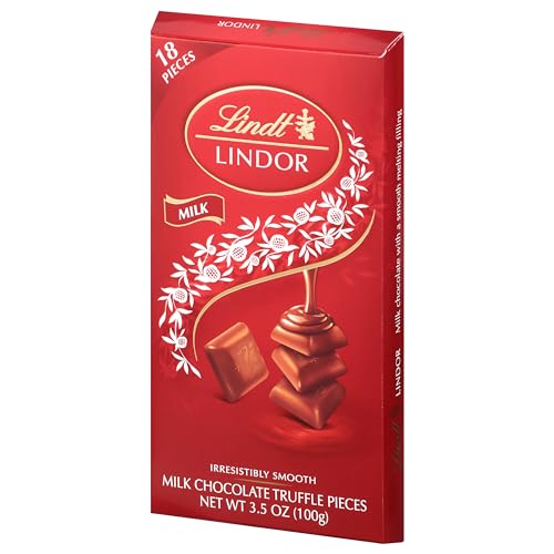 Image of Lindt LINDOR Milk Chocolate Truffle Bar, Milk Chocolate Candy with Smooth, Melting Truffle Center, 3.5 oz. Bar (12 Pack)