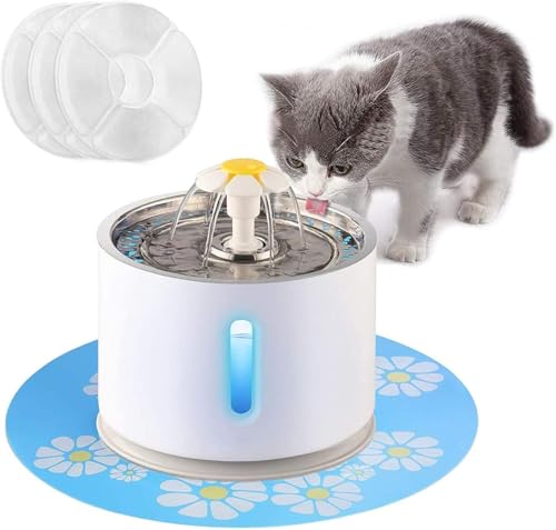Bebedero para gato automático 2.4L acero inoxidable