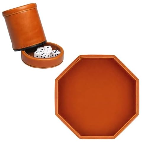 The Bundle of Dice Cup Set and Matching Tray - Brown Cover