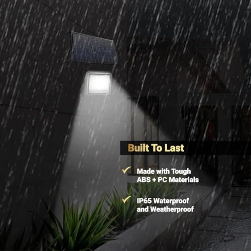 Image of Dylect Luxe Solar Flood Light - Super Bright 100W to 150W for Outdoor Garden, Home, Retail Shop, Parking, Yard | Long 10Hr Runtime with Unique Hazard Light & Remote, IP65 Waterproof, 6000K Cool White