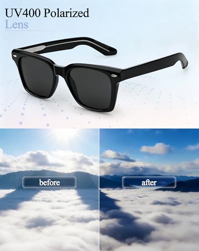 Image of Joopin Square Sunglasses Polarized UV Protection, Trendy Acetate Sun Glasses for Men Women Driving Beach