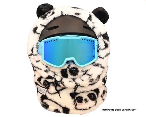 Image of MDXONE Kids Ski Balaclava Pompoms | Soft Fluffy 2 inch Attachments Winter Balaclavas Cute Snowboard Accessories