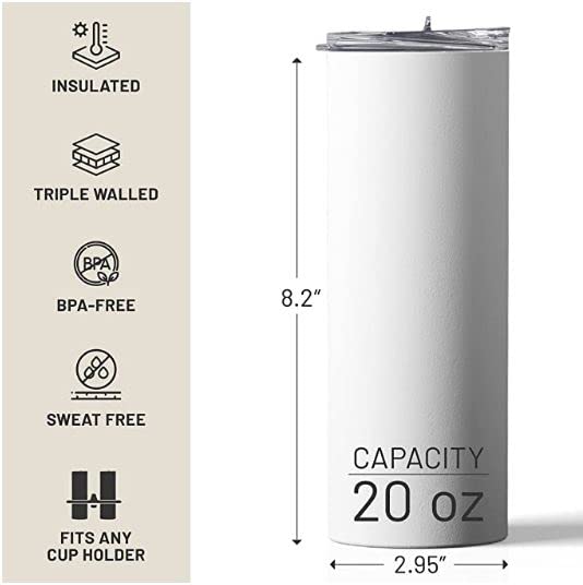 Miniatura 2 de Bebida energética sin azúcar (Red Bull) Vaso recto calientefrío de 20 onzas con tapa y pajita
