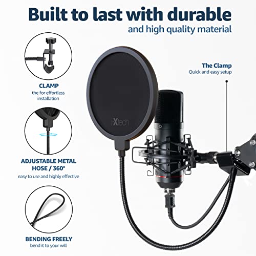Ixtech Pop Filter For Mic Pop Filter For Blue Yeti Microphone Pop Filter Mic Pop Filter Dual Layered Sound Shield Guard Windscreen With A Flexible 360 Degree Gooseneck Clip Stabilizing. #TOP1