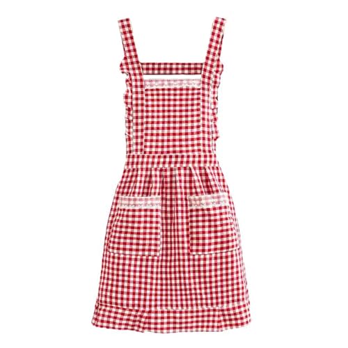 Schürze Damen, Baumwollschürze mit Blumenmuster, 2 Taschen, Wasserdicht und Strapazierfähig Perfekt für Damen in Küchen, Restaurants, Cafés, Hotels und Als Premium Geschenk für Mama, Freundinnen & Oma