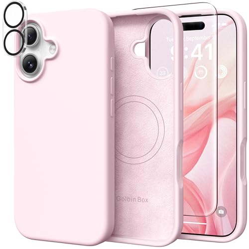 Image of GolbinBox Magnetic for iPhone 17 Case, Silicone Cover, Chalk Pink