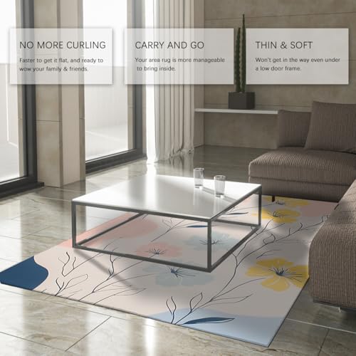 Tapis de chambre lavable 100x150cm avec envers antidérapant sécurisé - 4