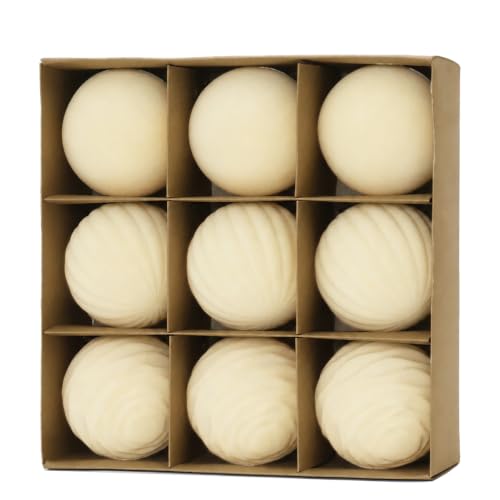 Image of 4In Velvet Ornaments for Christmas Tree, 9pcs Large Christmas Ornaments Set