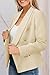 CRAZY GRID Women Business Casual Blazer Double Breasted Plus Size Blazer Jackets Fashion Gold Buttons Work Professional Suit Jacket 2XL Cream