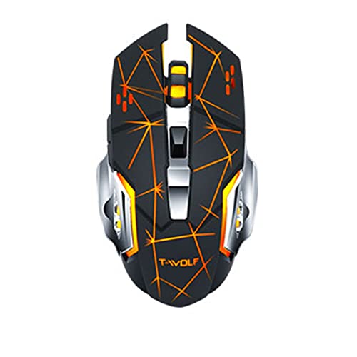 Rechargeable Wireless Mouse, Silent and Silent, Metal Bottom Plate, Micro-Vibration Touch, Colorful Backlight, Cool and Domineering.Gaming Mouse, Colorful Glow