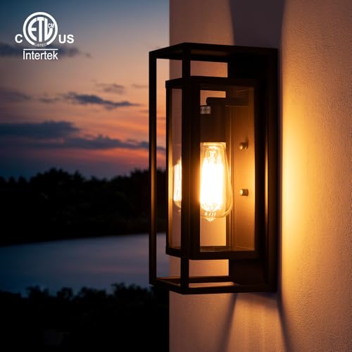 Image of mirrea 14 inch Modern Outdoor Porch Wall Light, Oil Rubbed Bronze, 2 Pack