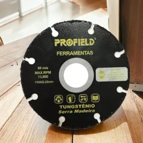 02 Disco Tungstênio Madeira P/Esmerilhadeira Serra 22,23mm